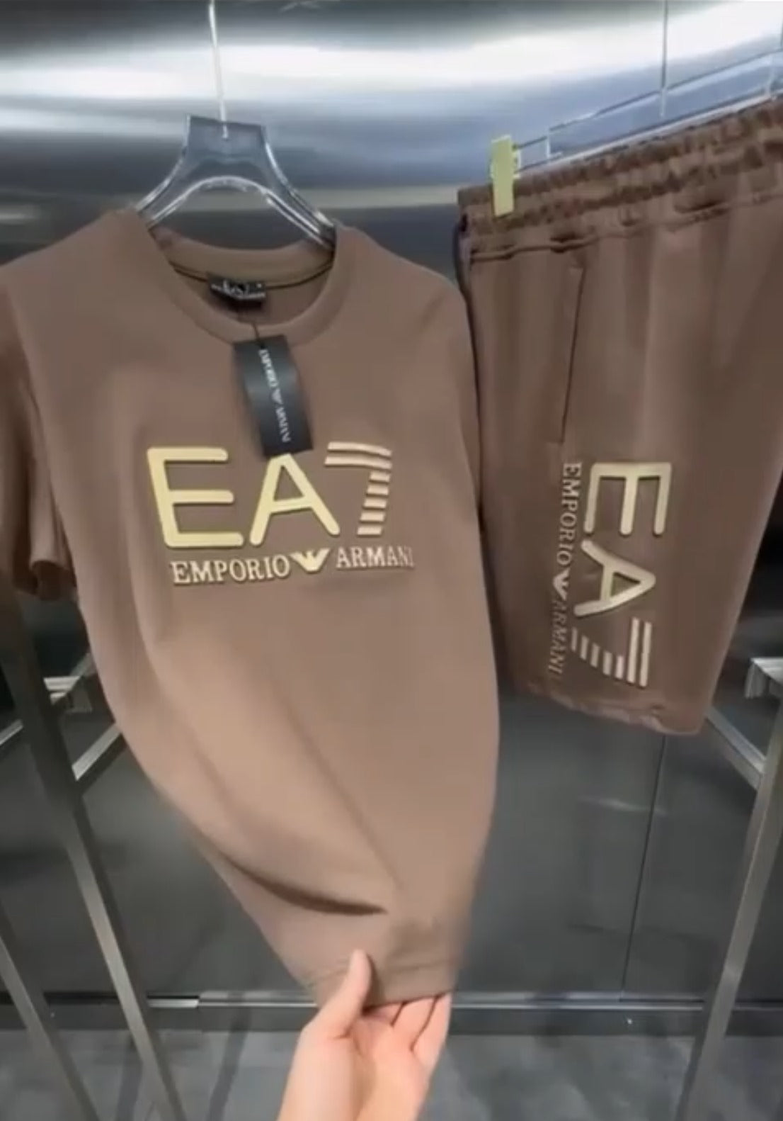 Streetwear Vibes:EA7 Relaxed Tee & Shorts